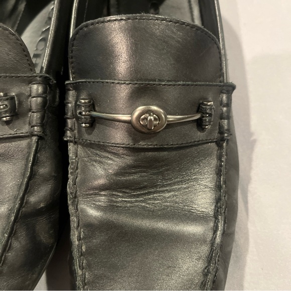 Coach Crosby Driver Turnlock Flat Shoe Black Leather Driving Loafer Mens 12 D - Picture 11 of 13